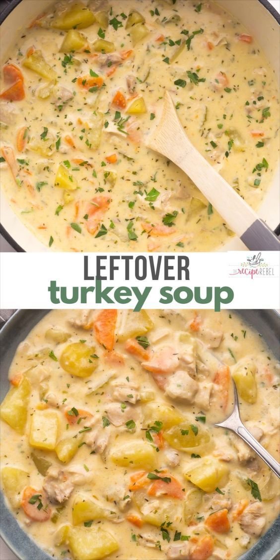 Easy Leftover Turkey Soup is warm and comforting. With tender turkey, loads of vegetables, and a great mix of savory sea… | Dinners to make with leftover turkey, Turkey recipe ideas, Turkey soup recipe