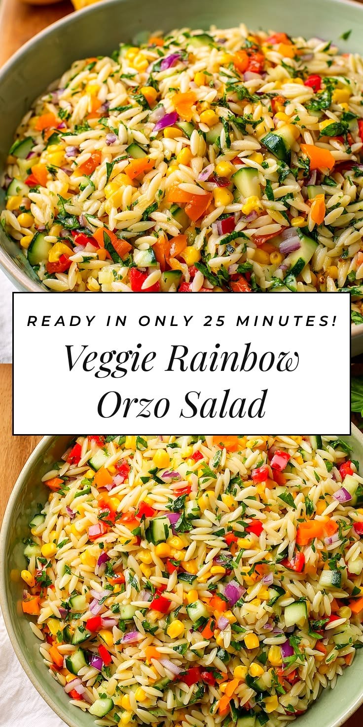 Veggie Rainbow Orzo Salad