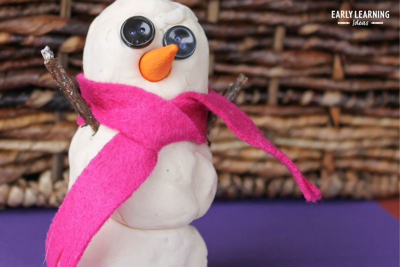 Make A Playdough Snowman: Winter Fine Motor Activity For Kids
