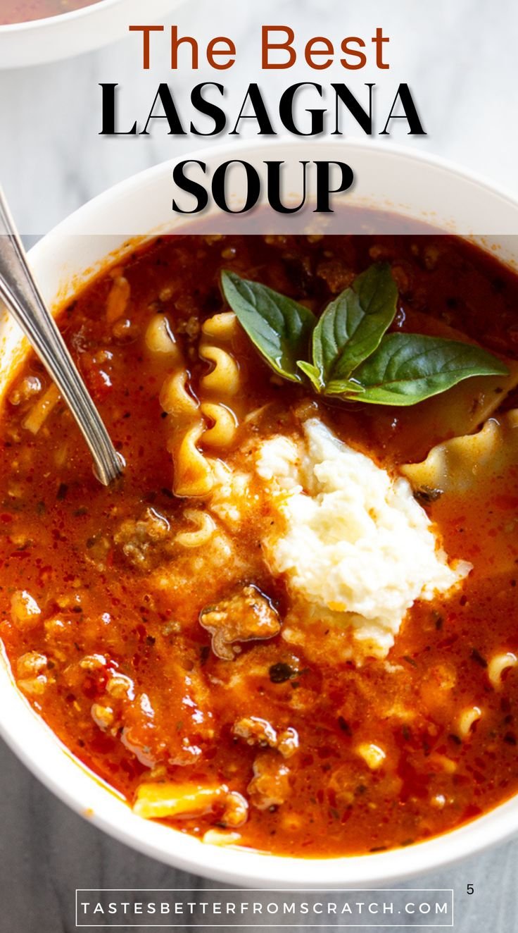 Easy Lasagna Soup