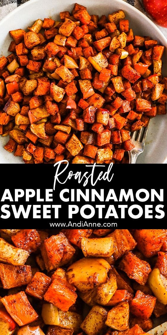 Fall-inspired Cinnamon Roasted Sweet Potatoes and Apples Recipe | Sweet potato and apple casserole, Sweet potato and apple recipe