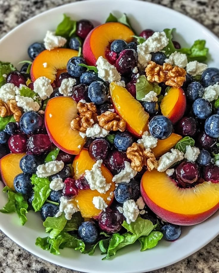 Blueberry Peach Feta Salad