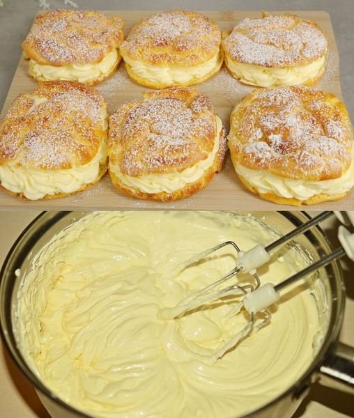 Puff Pastry with Almonds and Vanilla Pudding