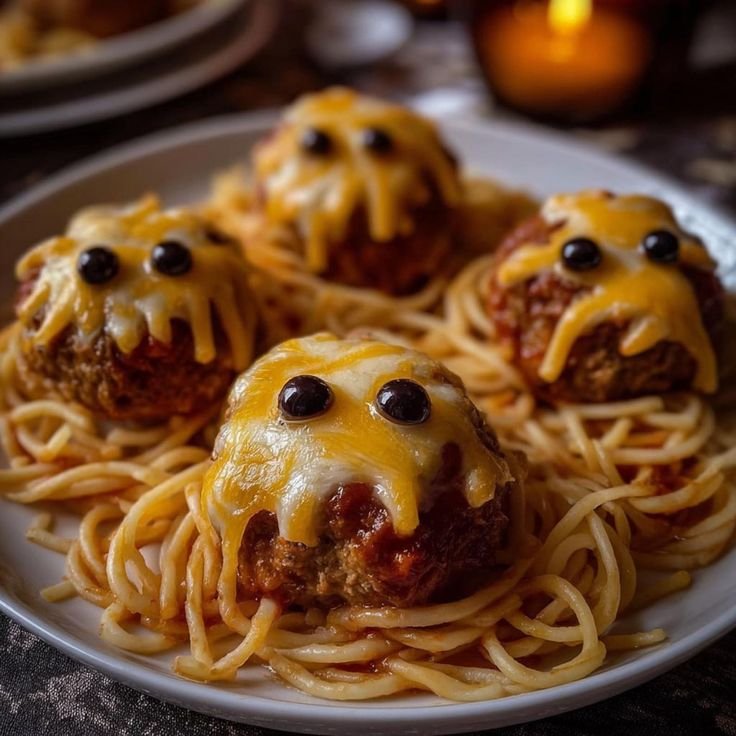 EASY RECIPE for Spooky Ghost Spaghetti & Meatballs Recipe: Fun Halloween Dinner (digital Download) - Etsy
