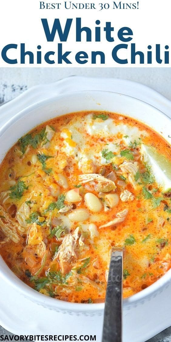 The best creamy white chicken chili from 30 minutes