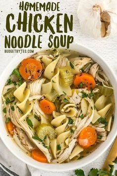 Healthy Noodle Soup for a Clean Eating Lunch | Bowl of homemade noodles, How to make peasant soup, Peasant style soup