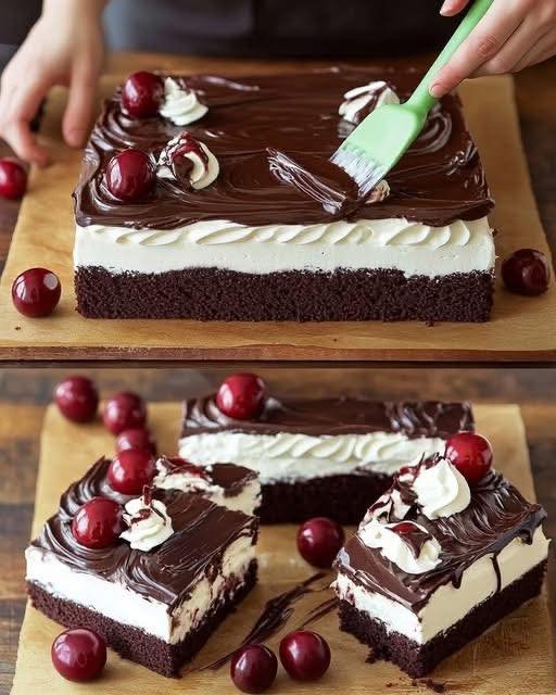 Schwarzwälder Kirschtorte mit 2 Gläser Sauerkirschen vom Blech - Kochen Mit Uns