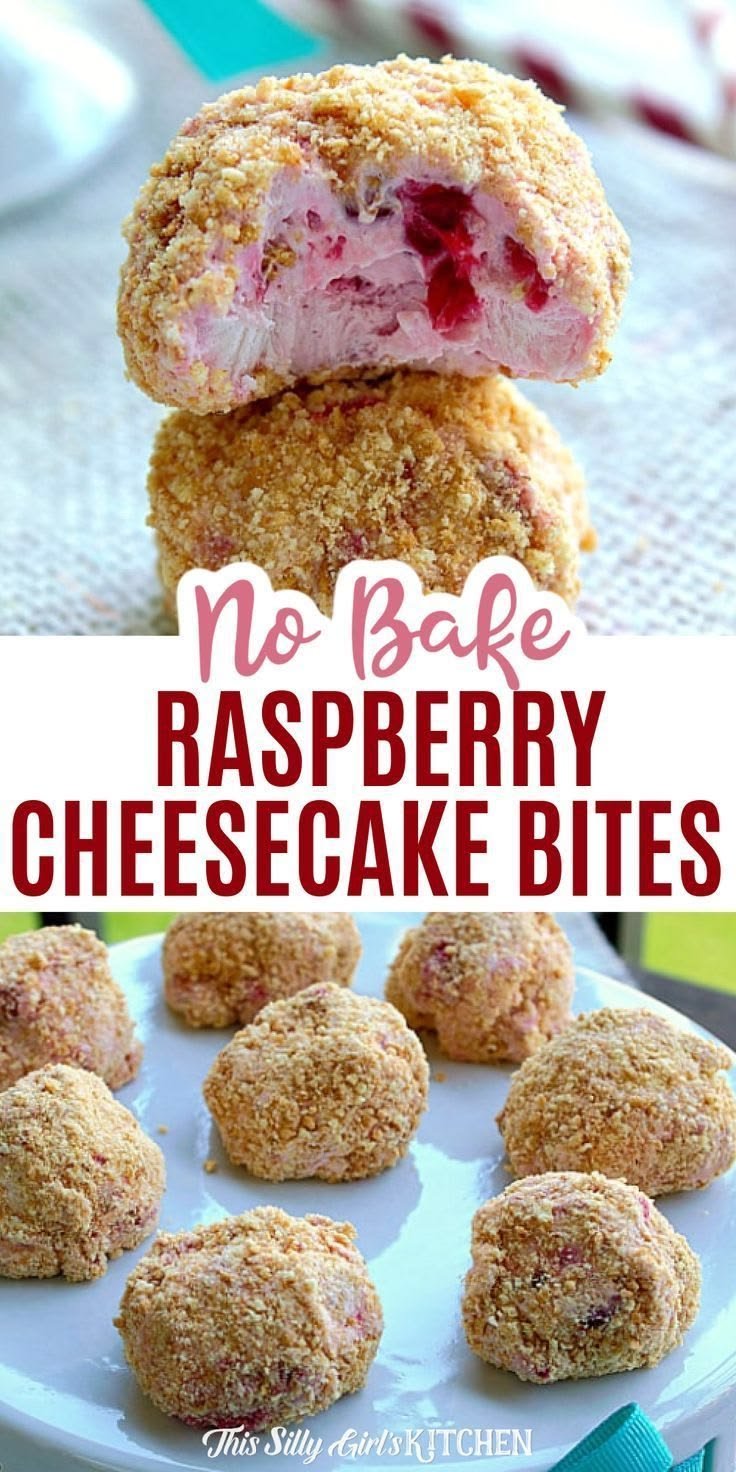 No-Bake Raspberry Cheesecake Bites