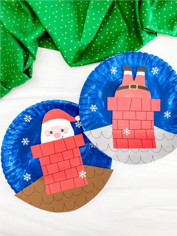 Moving Santa Paper Plate Craft For Kids [Free Template]