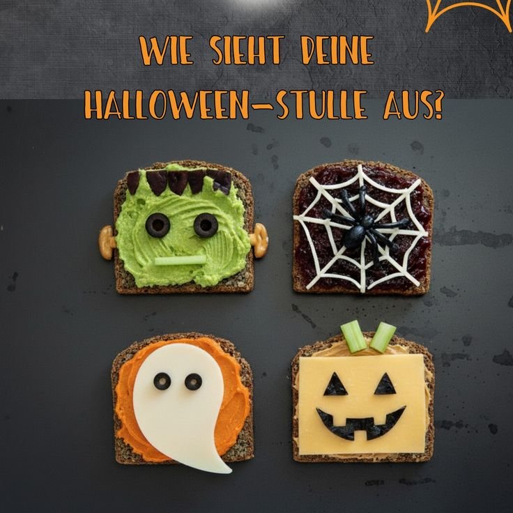 Brot kann gruselig lecker sein! 🧡
Wir haben ein paar unserer Brote in schaurig-schöne Halloween-Stullen verwandelt – mi… | Belegte brötchen, Aufs brot, Zeig