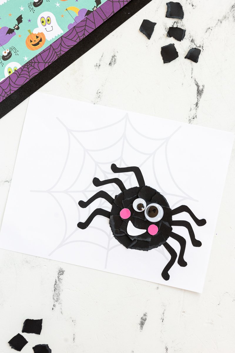 Torn Paper Spider Craft