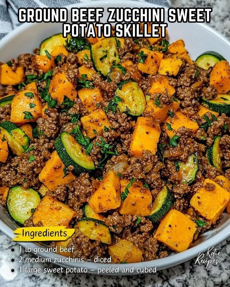 Ground Beef Zucchini Sweet Potato Bowls