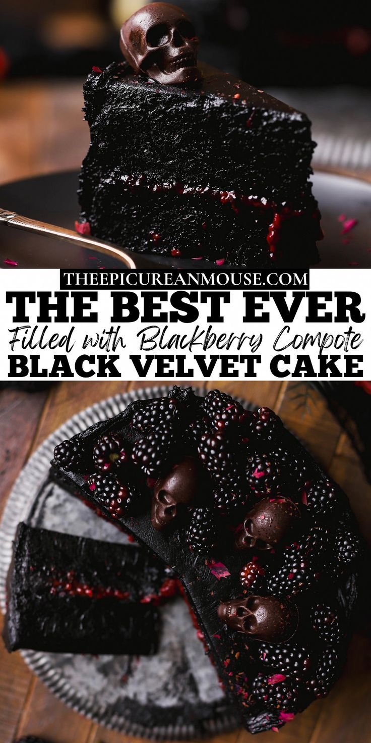 Black Velvet Halloween Cake