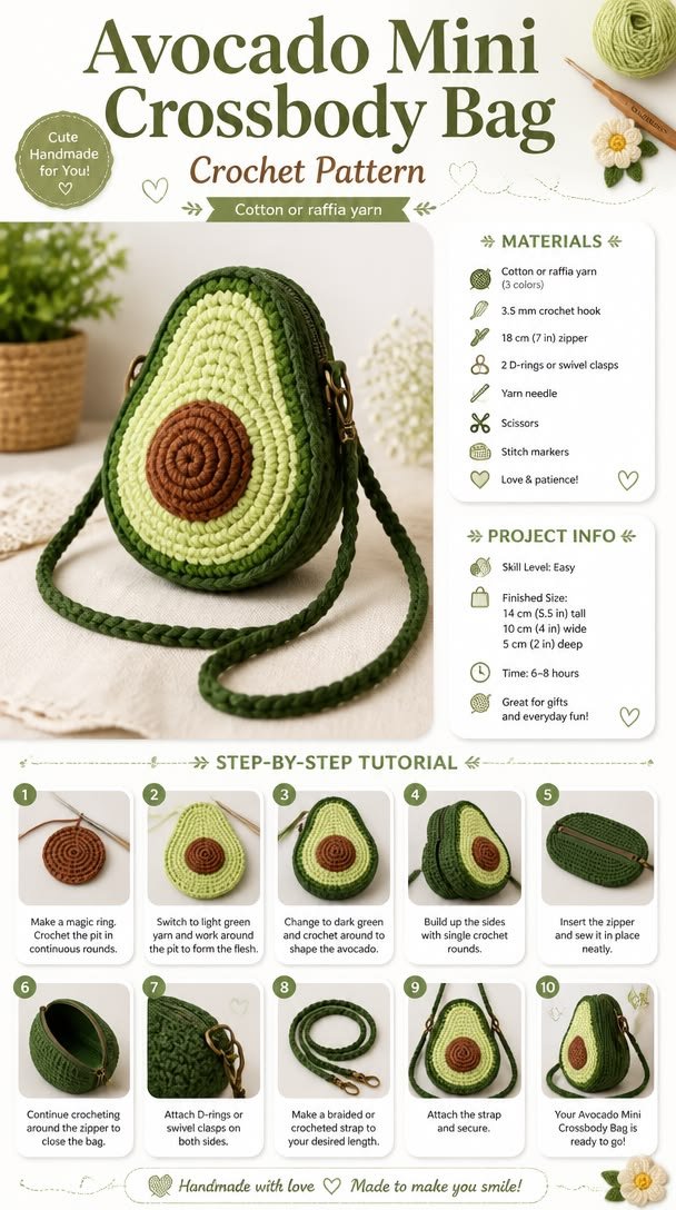 Create your own stylish Avocado Mini Crossbody Bag