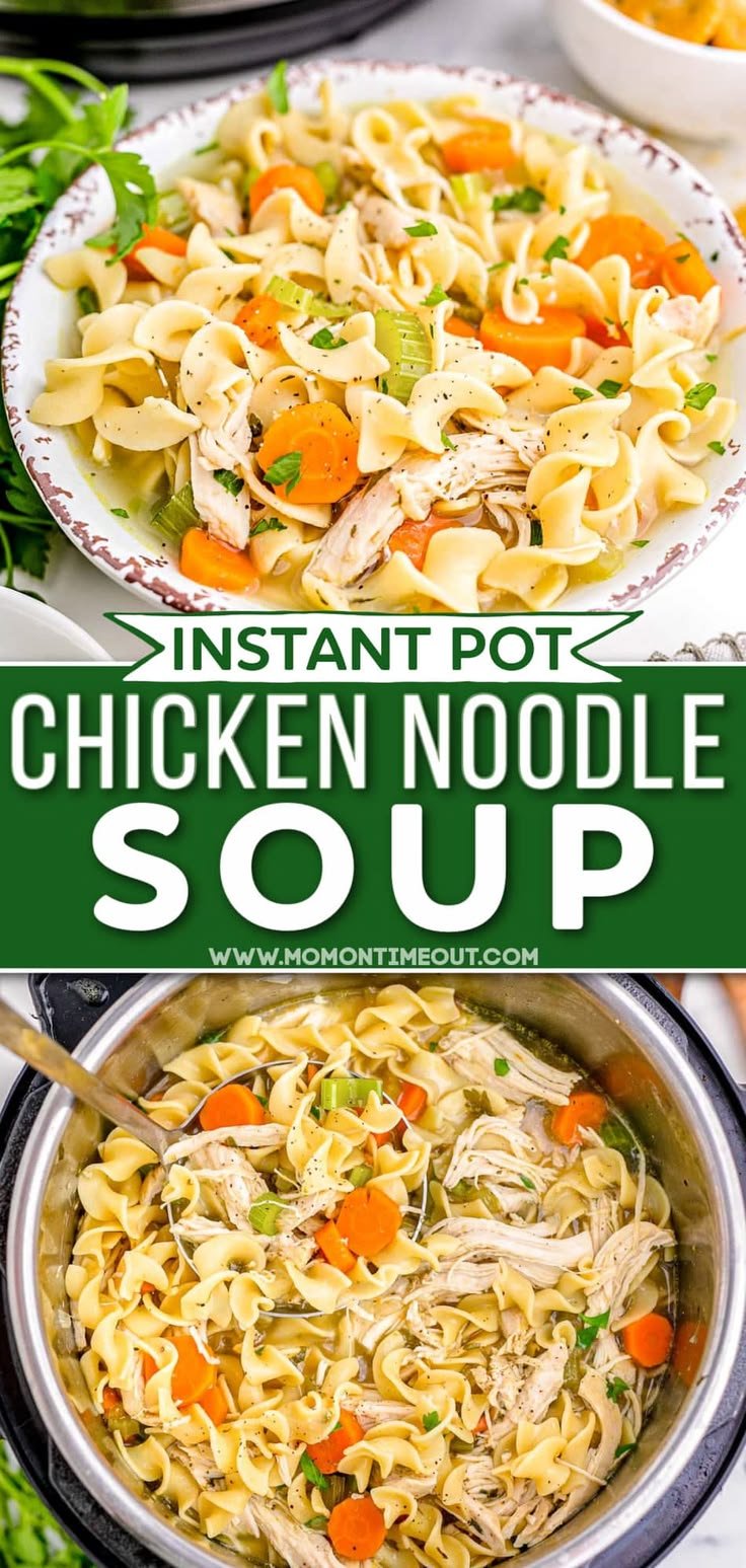 Instant Pot Chicken Noodle Soup is packed with all your favorite flavors but made in a fraction of the time! This hearty… | Instapot chicken noodle soup easy, Instapot chicken noodle soup recipes, Chicken noodle soup homemade instapot