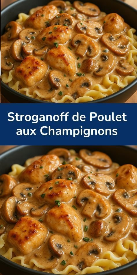 Recette de Stroganoff de Poulet aux Champignons : Un Plat Crémeux et Réconfortant - EasyDélice : Recettes Faciles et Gourmandes