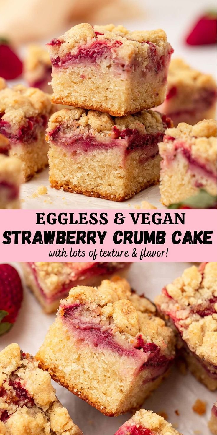 Vegan Strawberry Crumb Cake