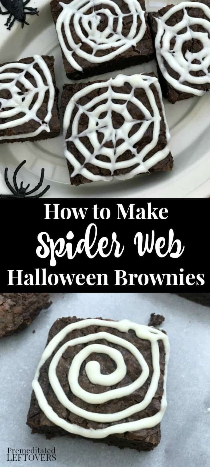 Easy Halloween Spider Web Brownies | Spider brownies halloween treats, Halloween baking, Halloween treats easy