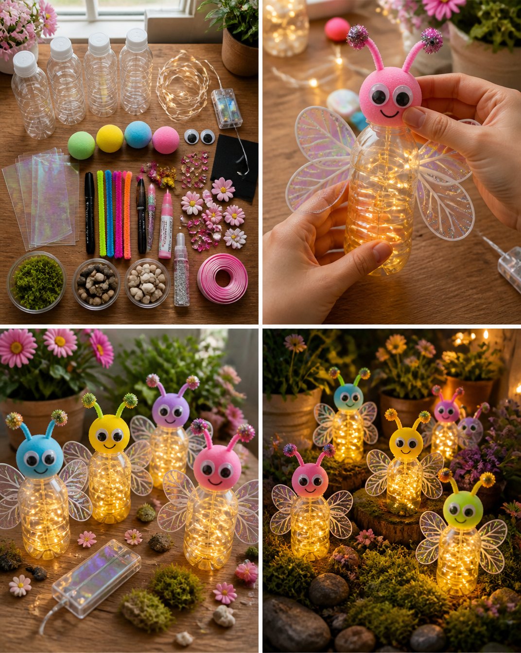 DIY Glowing Firefly Bottle Lights