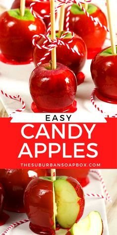 Super Easy Candy Apple Recipe // Perfect Fall Treat | Easy candy apples, Homemade candied apples, Homemade candy apples