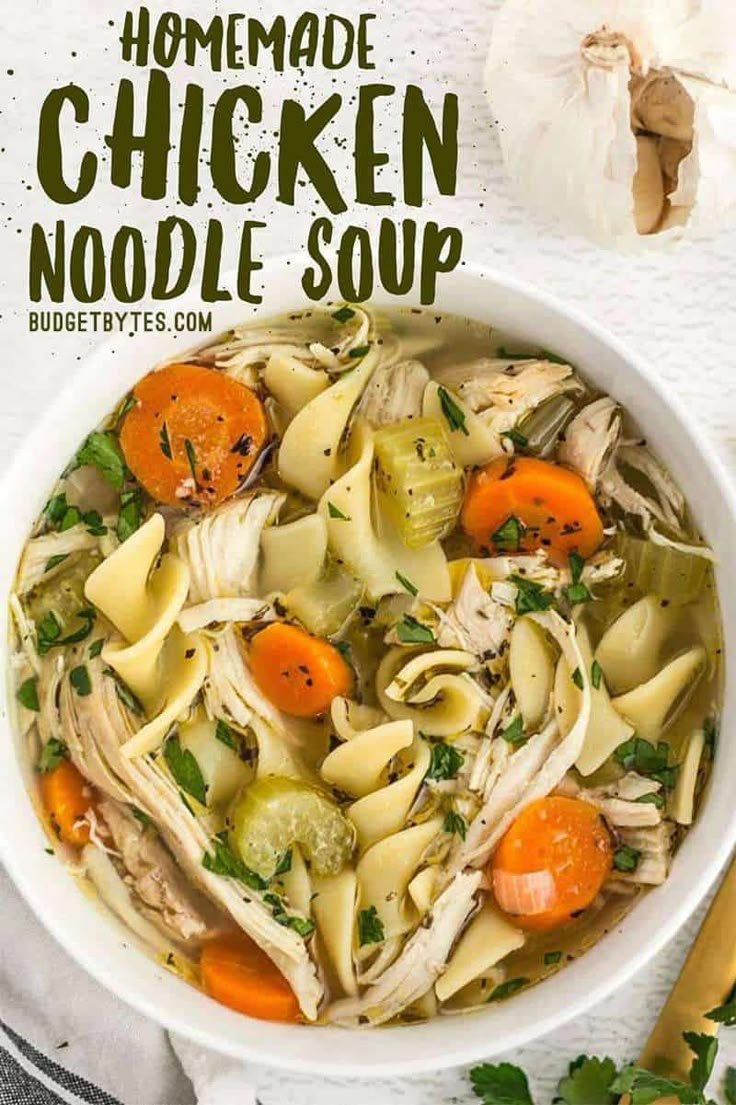 Get Well Gift Basket with Bigelow Tea and Chicken Noodle Soup | Chicken noodle soup homemade instapot, Homemade chicken and noodle soup, Whole chicken noodle soup from scratch