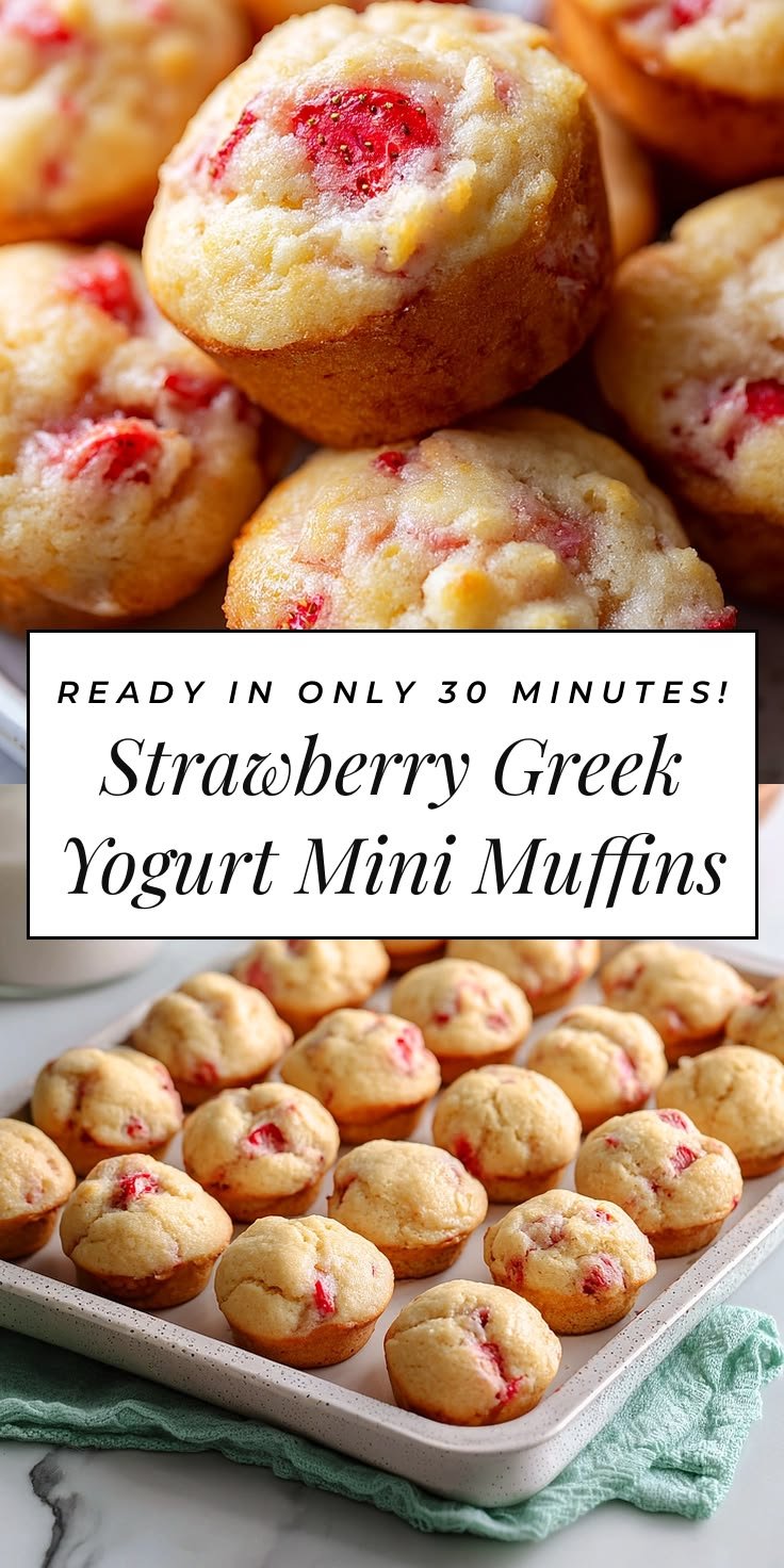 Strawberry Greek Yogurt Mini Muffins