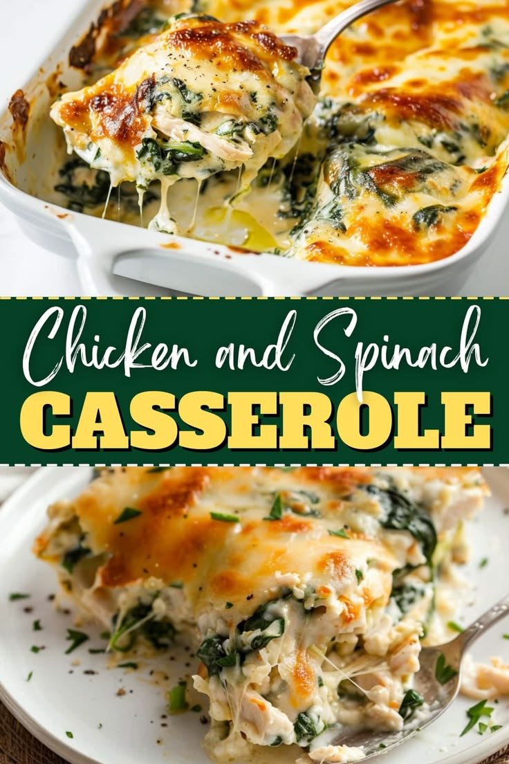 Chicken and Spinach Casserole with Cream Cheese