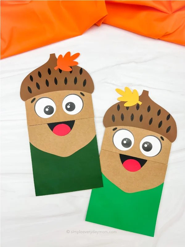 Acorn Paper Bag Craft For Kids [Free Template]