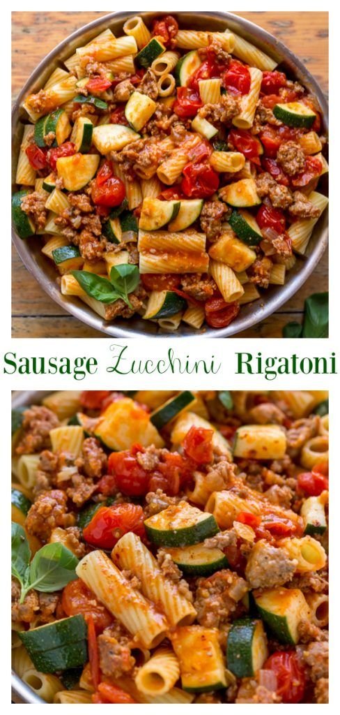 Rigatoni with Sausage, Tomatoes, and Zucchini