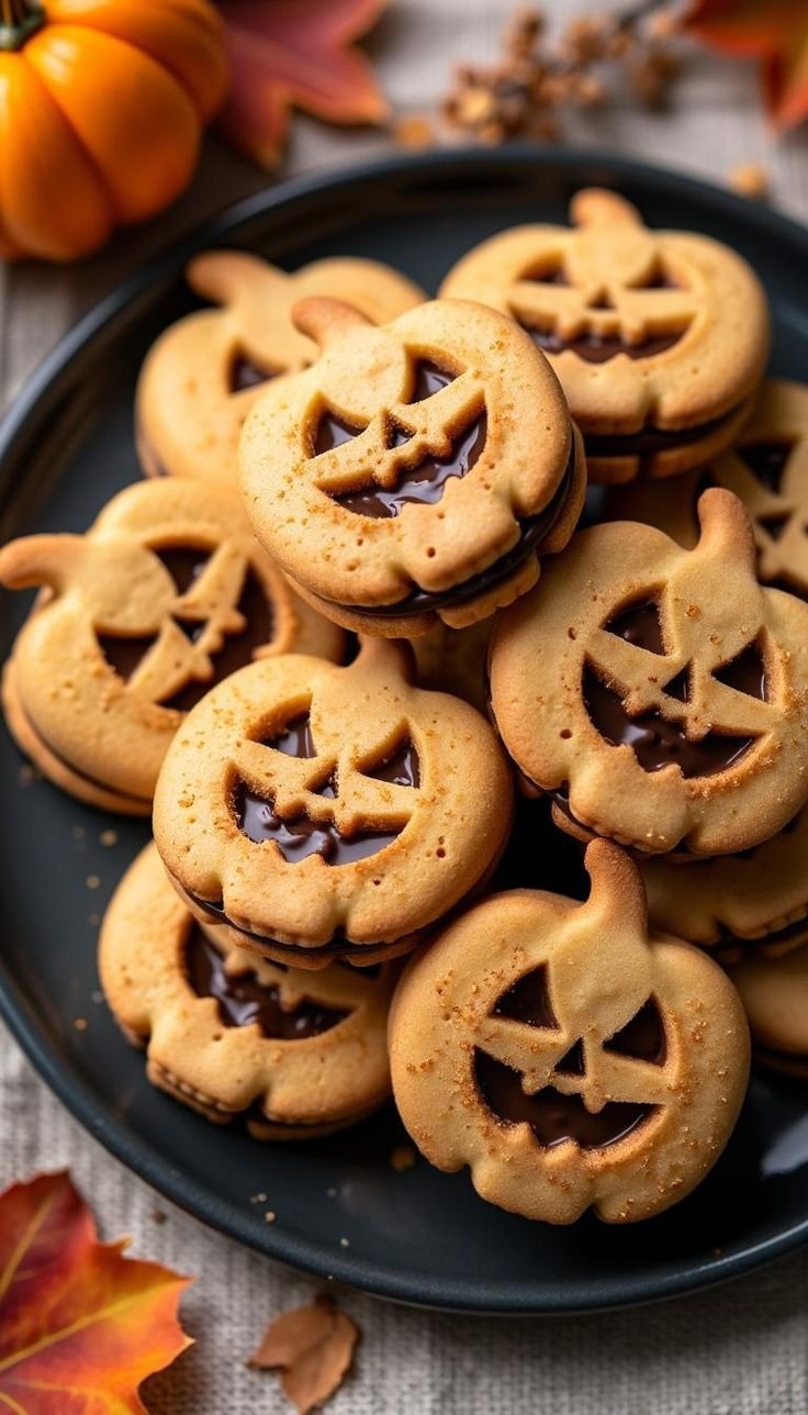 Milk Chocolate Stuffed Jack-O'-Lantern Cookies – Perfect Halloween Treat