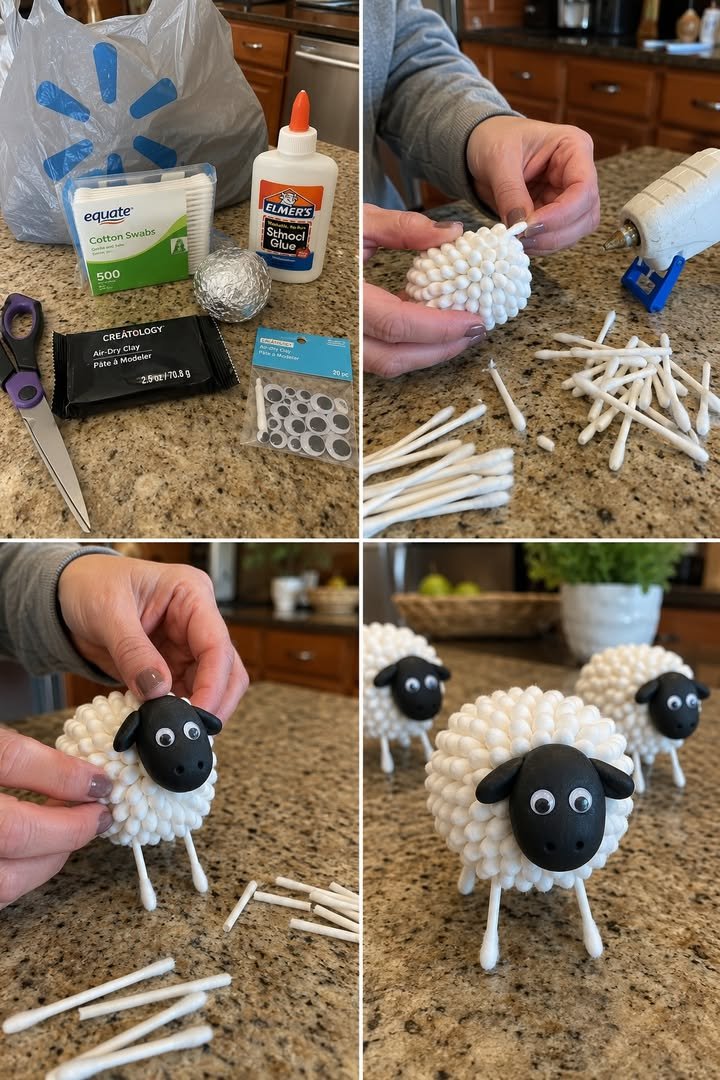 DIY Cotton Swab Sheep