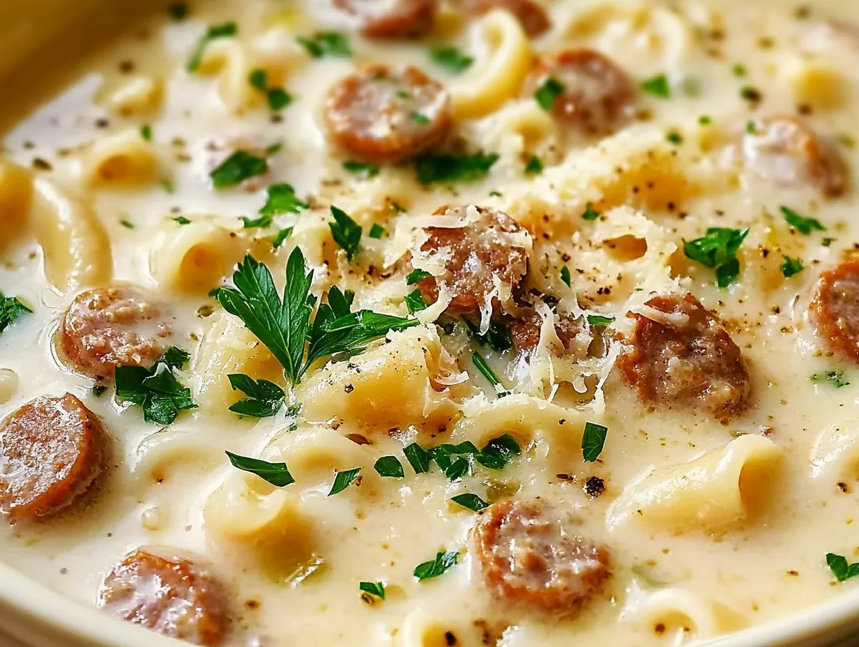 Creamy Italian Sausage Soup with Parmesan