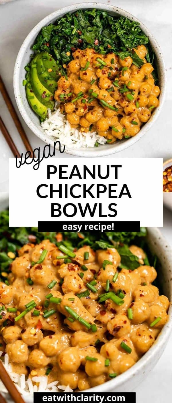 Peanut Chickpea Veggie Buddha Bowls