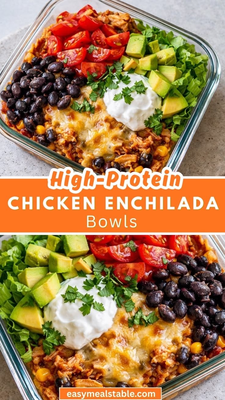 High-Protein Chicken Enchilada Bowls