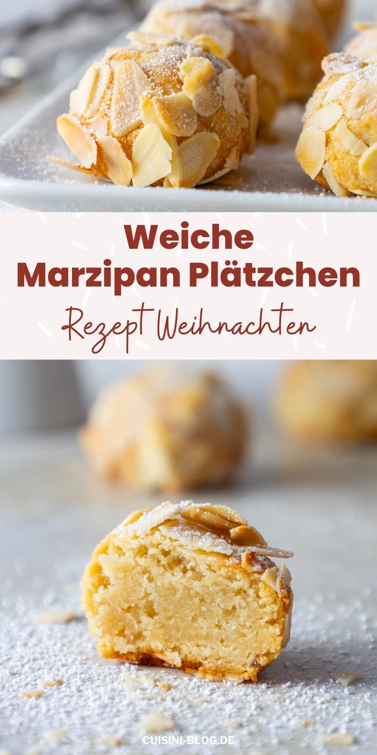 Weiche Marzipan Plätzchen - einfaches Rezept für Weihnachten