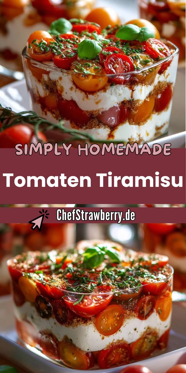 Einzigartiges Tomaten-Mozzarella-Tiramisu für heiße Tage
