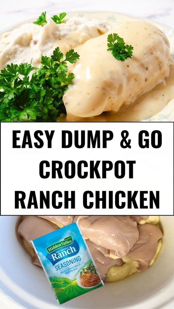 Easy CrockPot Creamy Ranch Chicken Recipe