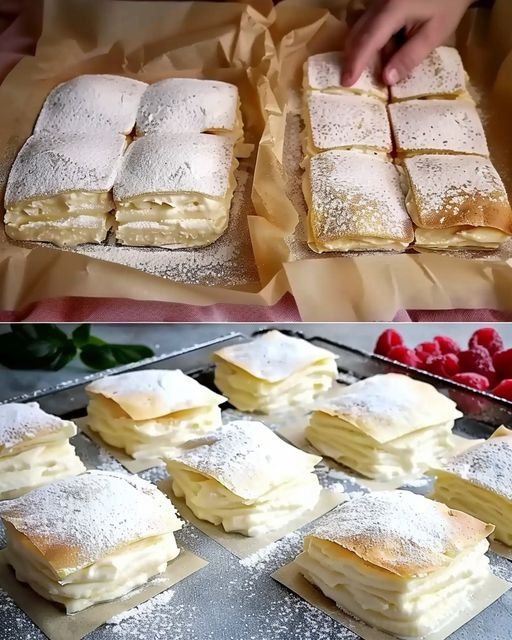 Vanillecreme Pudding in Blätterteig