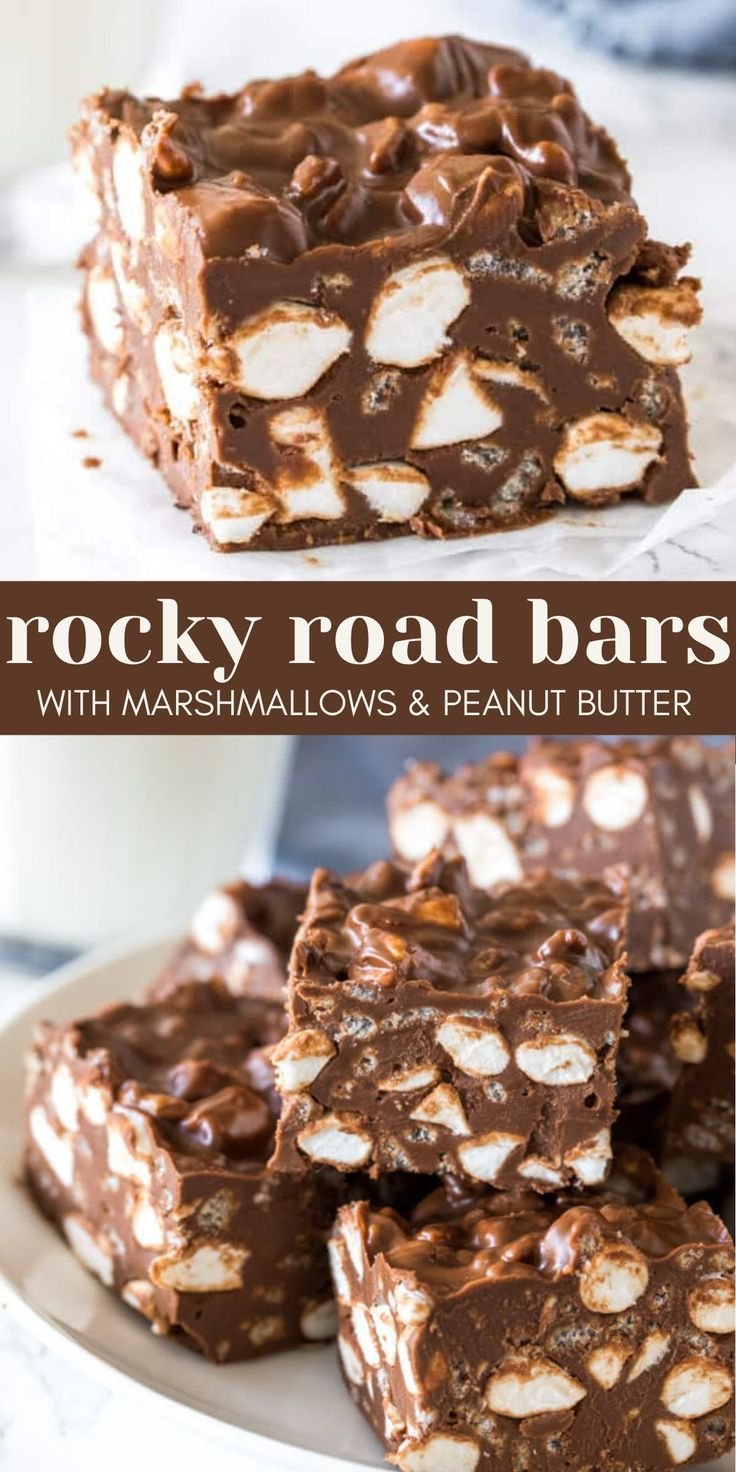 No Bake Rocky Road Bars