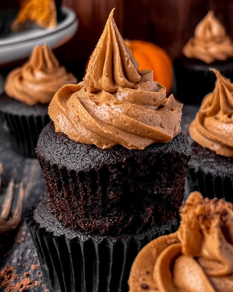 Chocolate Pumpkin Cupcakes