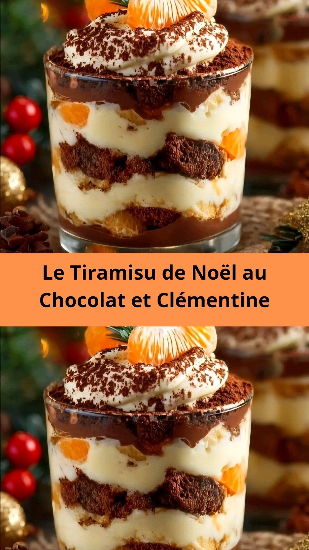 Le Tiramisu de No&euml;l au Chocolat et Cl&eacute;mentine