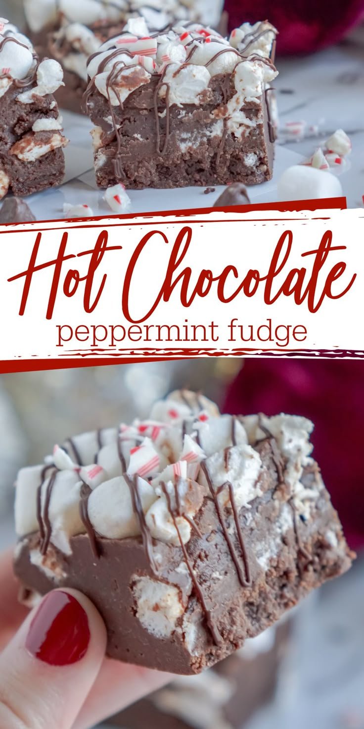 Hot Chocolate Peppermint Fudge! Easy Fudge Recipe for Christmas, Valentine's Day, or Winter! No Bake Homemade Fudge with… | Winter fudge recipes, Winter fudge ideas, Hot cocoa fudge easy