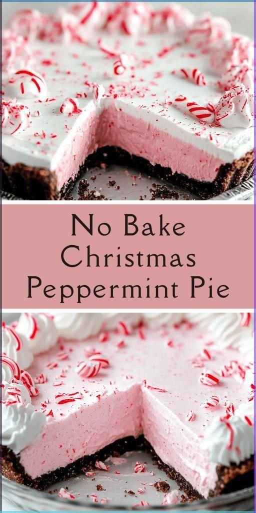 No Bake Christmas Peppermint Pie