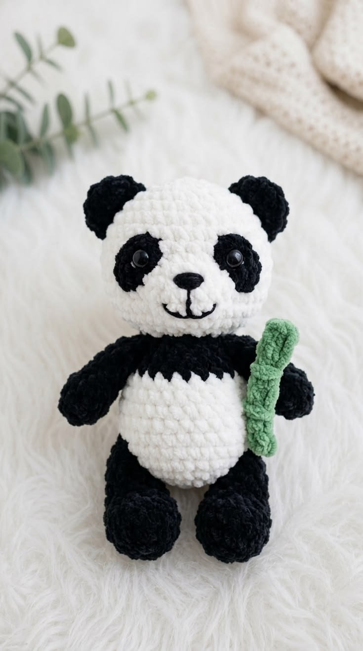 Easy Crochet Panda Amigurumi Pattern for Beginners and Pros | Free crochet pattern for little panda, Tiny panda to crochet in your hand, Crochet small panda toy free pattern with clothes