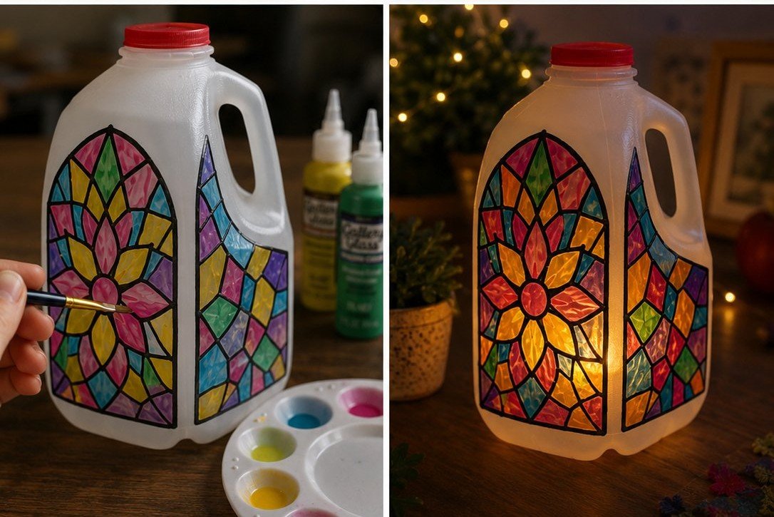 DIY Mosaic Milk Jug Lantern 7 DIY Mosaic Milk Jug Lantern