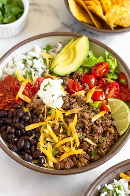 High Protein Ground Beef Taco Bowls