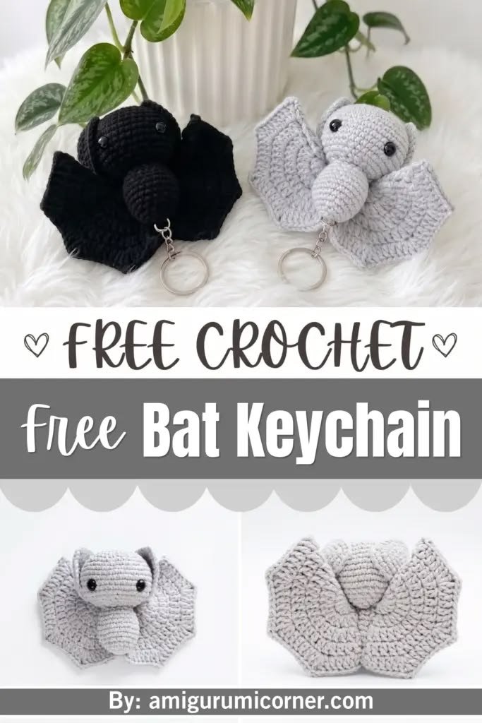 Amigurumi Bat Keychain