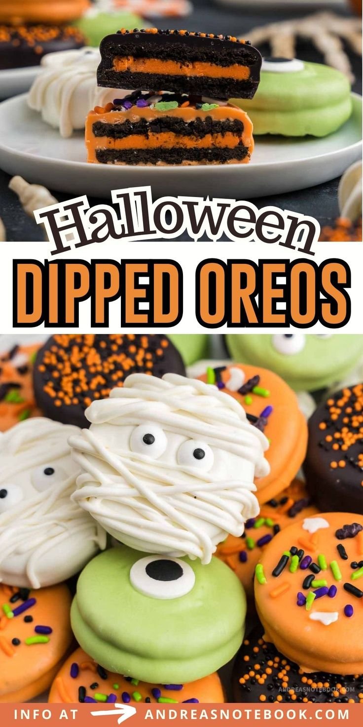 Spooky Scary Halloween Chocolate Dipped Oreo Cookies Recipe