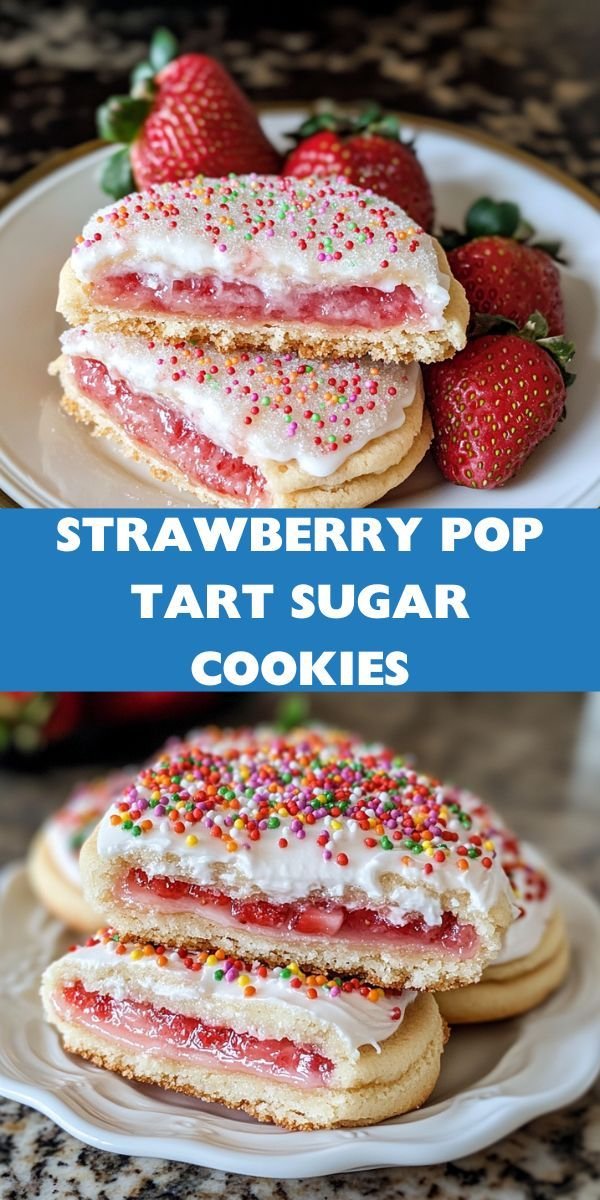 Strawberry Pop Tart Sugar Cookies
