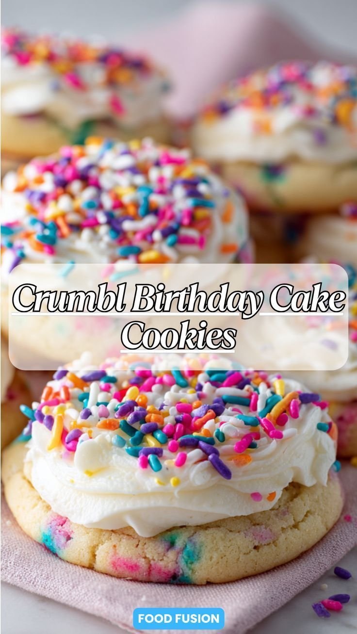 Homemade Crumbl-Style Birthday Cake Cookies